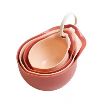 Konyhai mérőkanál 4 darabos szett rózsaszín-bézs