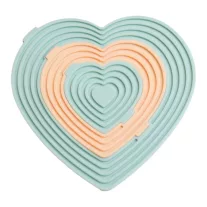 Szilikon szív alakú hőálló alátét kék-bézs