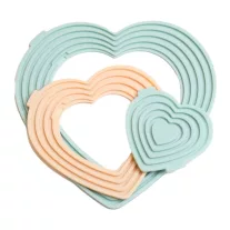 Szilikon szív alakú hőálló alátét kék-bézs