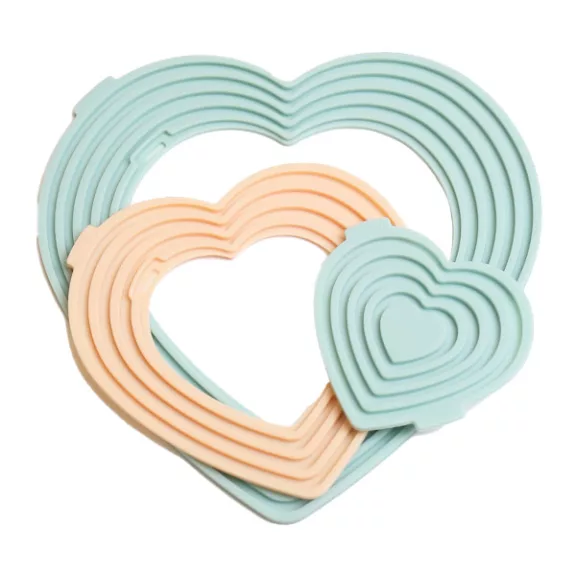 Szilikon szív alakú hőálló alátét kék-bézs