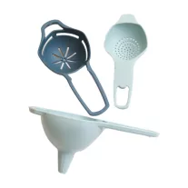 Többfunkciós tölcsér szűrő 3 részes szett kék