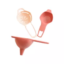 Többfunkciós tölcsér szűrő 3 részes szett rózsaszín