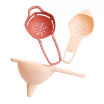 Többfunkciós tölcsér szűrő 3 részes szett bézs