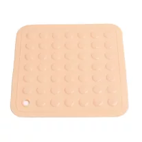   Szilikon négyzet alakú hőálló edényalátét 17x17 cm bézs