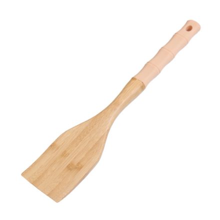 Szilikon nyelű fa spatula 30 cm bézs
