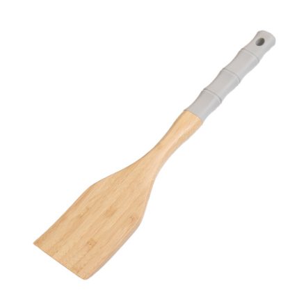 Szilikon nyelű fa spatula 30 cm szürke