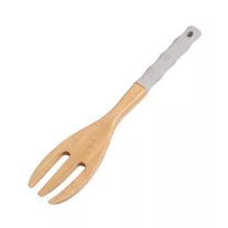 Szilikon nyelű fa húsvilla 30 cm szürke