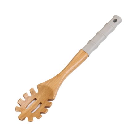 Szilikon nyelű fa tésztakanál 31 cm szürke