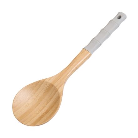 Szilikon nyelű fa merőkanál 31 cm szürke