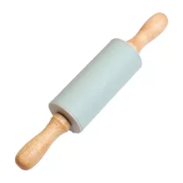 Fa markolatú szilikon mini sodrófa 23 cm kék