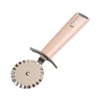 Rozsdamentes acél pizzavágó 21 cm bézs