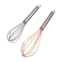 Rozsdamentes acél nyelű szilikon habverő 2 darabos szett