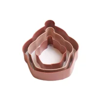   Rozsdamentes acél cupcake alakú sütőforma 3 darabos piros