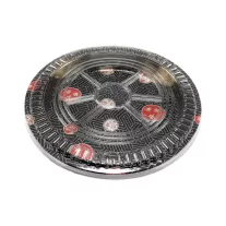  Műanyag Sushi kerek Tálca Tetővel 35 cm fekete