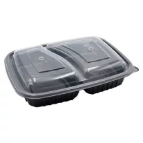 Ovális elviteles doboz osztott tetővel 1100ml fekete