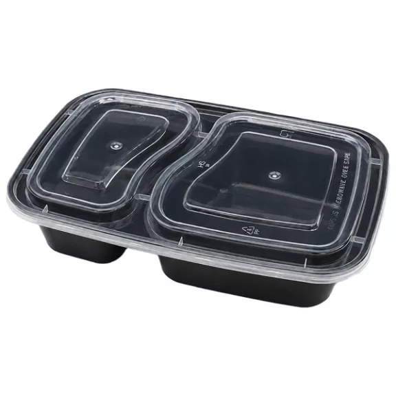 Ovális elviteles doboz osztott tetővel 850 ml fekete Ovális elviteles doboz osztott tetővel 850 ml fekete