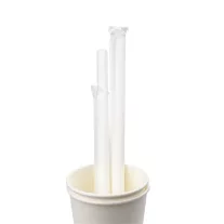 Papír szívószál egyesével csomagolt Φ12/230 mm Fehér