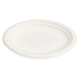 Papír Tányér Ovális (Cukornád) 31.7x25.4 cm Fehér