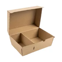 Hamburgeres doboz elválasztóval hullámkarton 21x13x11 cm 