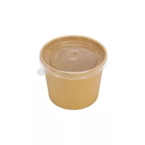 Papír levesestál tetővel 350 ml kraft