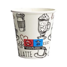 Papírpohár 150 ml Kávé Mix Mintás (Ø70mm)